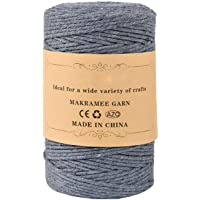Los mejores  - HUTHIM Hilo Macrame 3mm x 200m- Cuerda Macrame de Algodón Suave de 4 Hilos- Usado Para Tapiz Macrame- Macrame Cortinas…